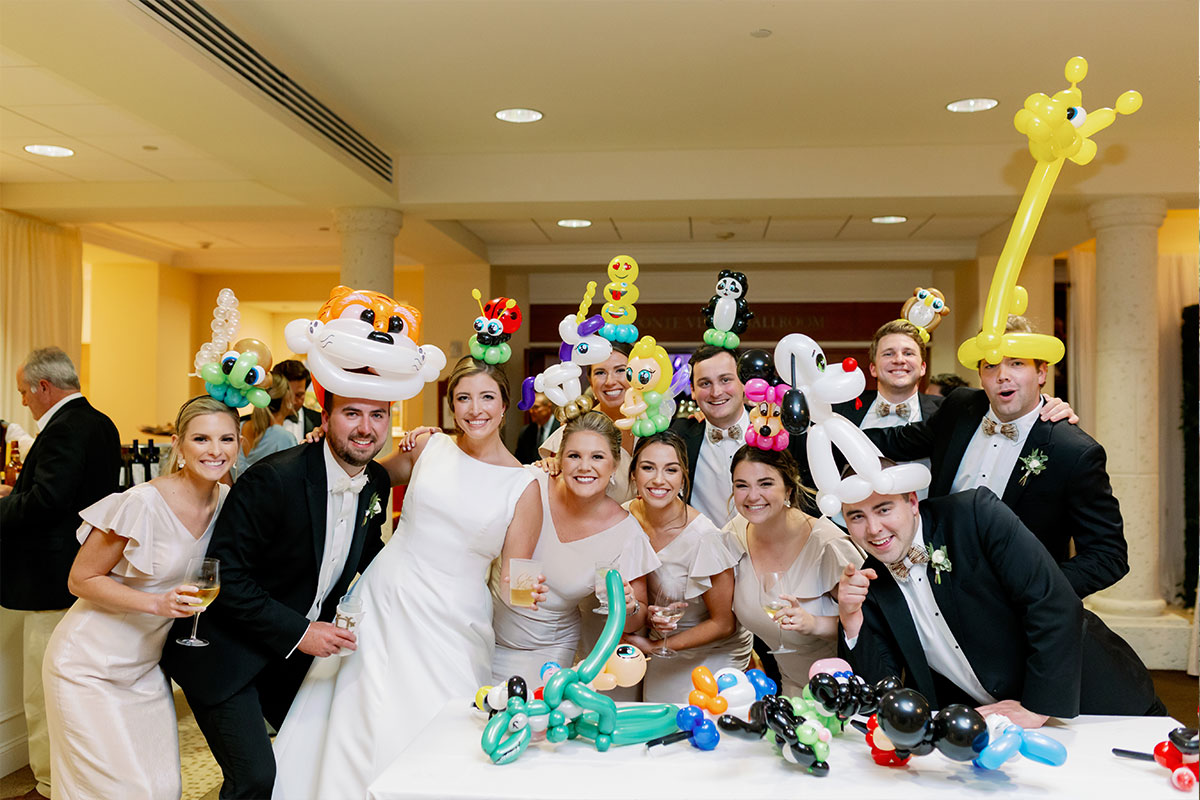Wedding party with balloon animals